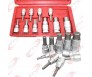  10Pc 3/8" & 1/2" Drive SAE Heat Treated Hex Bit Socket w/Blow Case